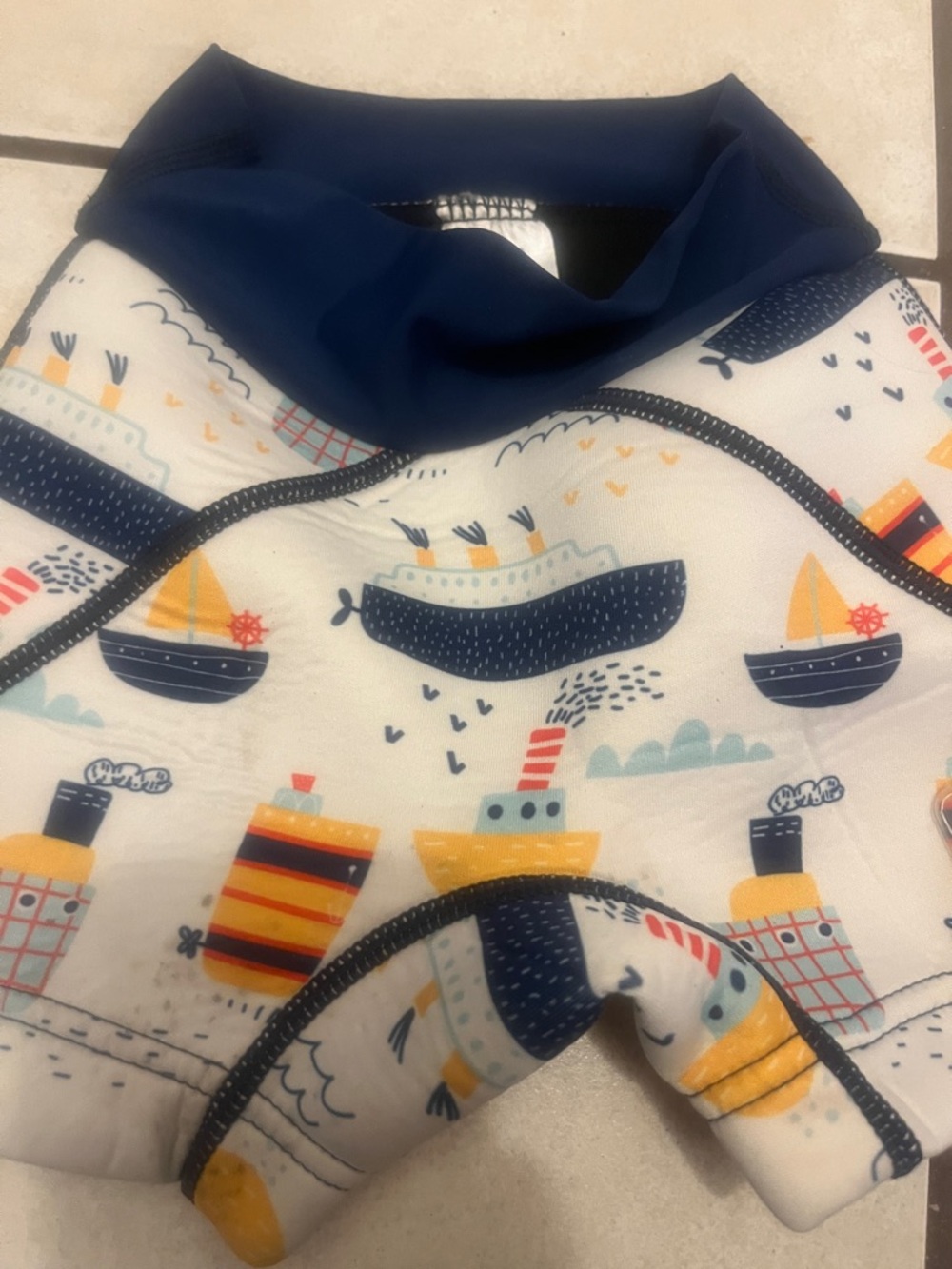 Unbranded Kids Navy & White Nautical Boat Rash Guard